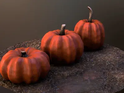 Lowpoly Pumpkins  Low-poly 3D model