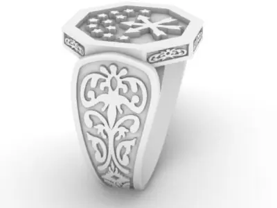 MEN EMBROIDERED RING Free 3D print model
