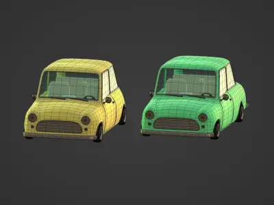 Cartoon Cars Low-poly 3D model