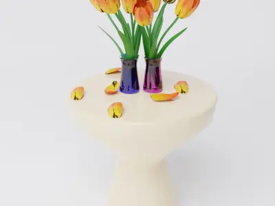 Tulips Low-poly 3D model