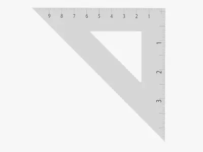 Ruler three-sided 02 3D model