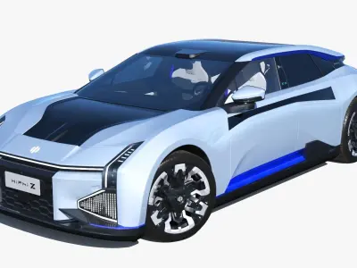 HiPhi Z EV 2023 with interior 3D model