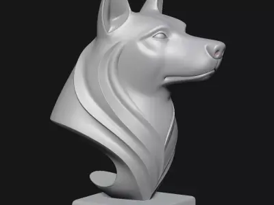 Dog sculpture 3D print model 5
