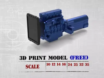 Free 3D printable model ENGINE old Truck  Free 3D print model
