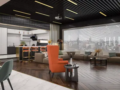 Office Rest and Cafe Design 3D model