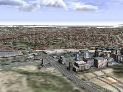 los angeles - city and surroundings Low-poly 3D model