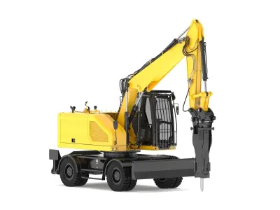 Wheel Excavator Generic 3D model