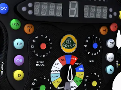 Lotus E23 Steering wheel Low-poly 3D model