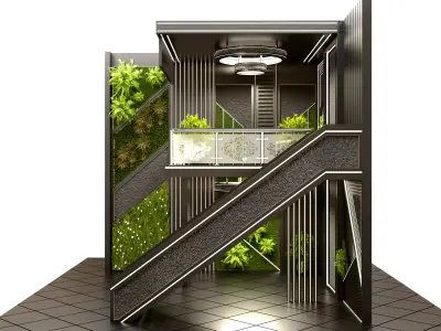 Luxury Exhibition Booth Double-Height 3D Stall Design 3D model
