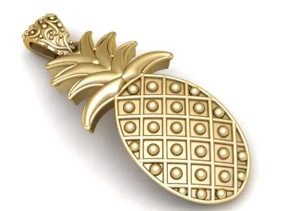 Luxury Pineapple Pendant  3D Printable Jewelry 3D print model