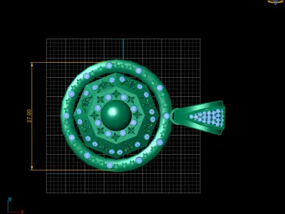 LUXURY RUBY COIN PENDANT 3D PRINTABLE MODEL 3D print model