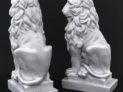 Lion sculpture 3D model get