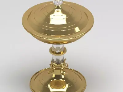 Decoration 19 gold cup 3D model