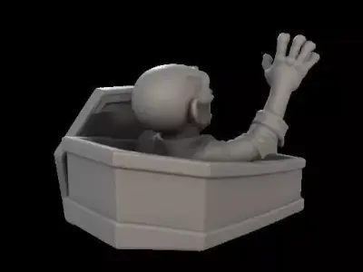 Zombie Coffin Trinket Box 3D print model