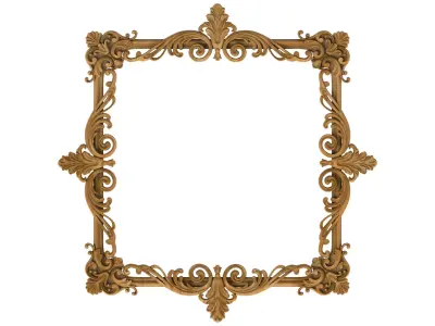 Carved picture frame STL 3D model 110