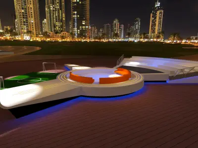 Sport outdoor studio Low-poly 3D model