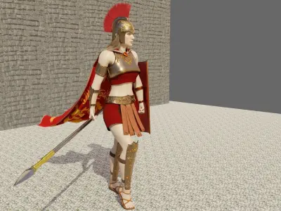 Spartan Warrior and Commoner - 3D Game ready character 3D Model Collection