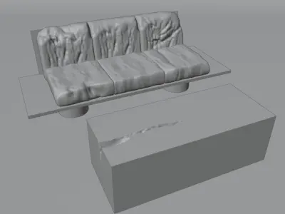 Marble Sofa - Green Ver 3D model