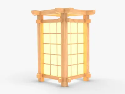 Japanese Lamps Pack Low-poly 3D model