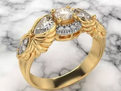 Angel Dress Ring 3D print model