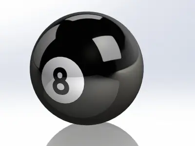 Billiard 8 Ball - SolidWorks Free 3D model