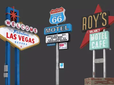 Road Signs Pack 3D Model Collection