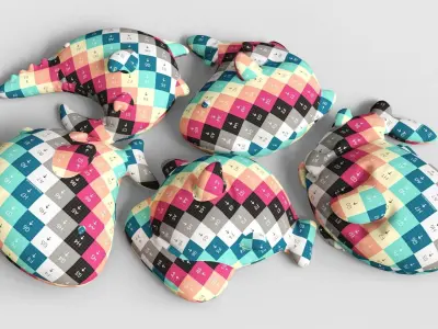 Pillow Tiny Shark Low-poly 3D model