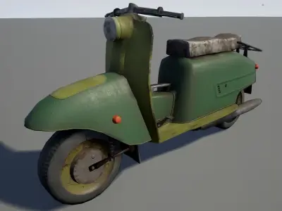 Low poly Scooter Low-poly 3D model