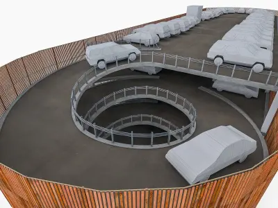 Multistory Parking Garage 02  Low-poly 3D model