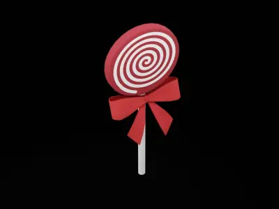 Christmas Lollipop Low-poly 3D model