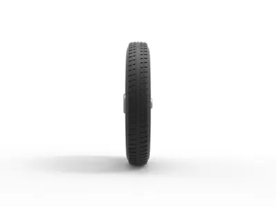 Front wheel of old school dragster Scale 1 to 25 3D print model