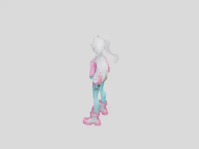 Scifi girl character Low-poly 3D model