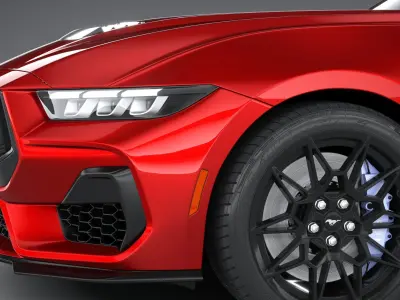 Mustang GT 2024 with interior 3D model