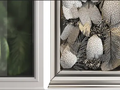 Classic light box with tropical leaf garden in frame glass 114 3D model