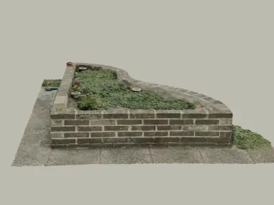 Flowerbed angle curved garden decoration SCANNED MODEL 3D model