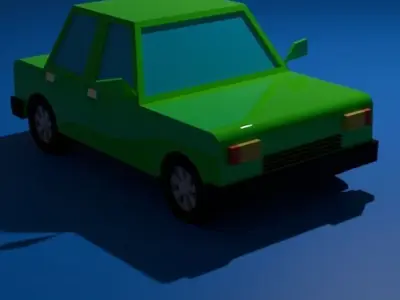 low poly car Low-poly 3D model