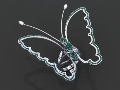 butterfly halo ring 3D print model