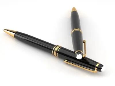 Original Montblanc Meisterstuck Gold-Coated Classique Pen Low-poly 3D model