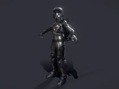 female Space Engineer  Low-poly 3D model