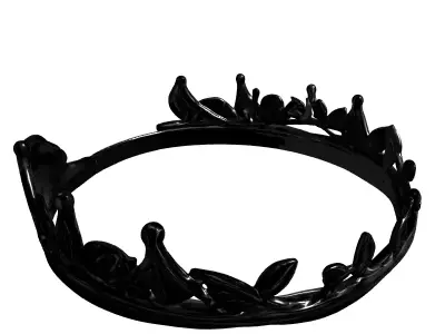 Elegant Silver Laurel Wreath Crown Low-poly 3D model