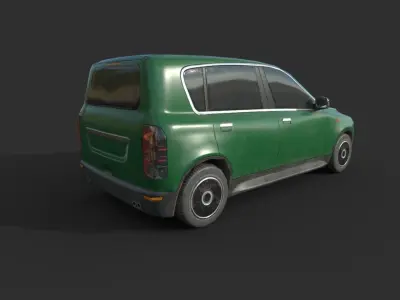 Generic Hatchback 01  Dirty Green Low-poly 3D model