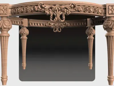 Carved tea table for cnc 15 3D model