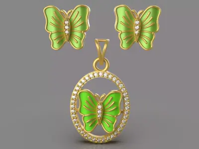  Unique Diamond Butterfly Pendant - 0034 3D print model