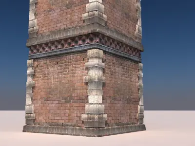 Tower clock in italy Low-poly 3D model