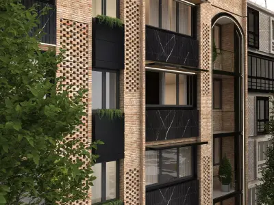 Exterior Scene facade 3D model 3D model