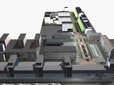 Railway Station PP Low-poly 3D model