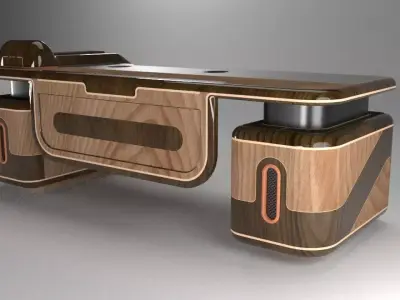 luxury high tech desk 3D model