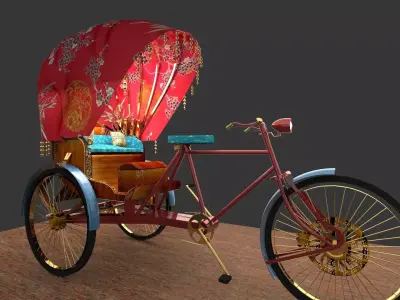 Chinese rickshaw   3D model