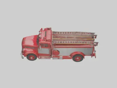 Classic Firetruck model Low-poly 3D model