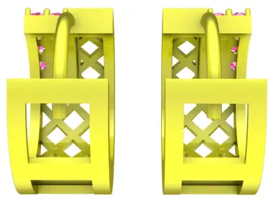 6105 Luxury Korean Diamond Earrings 3D print model